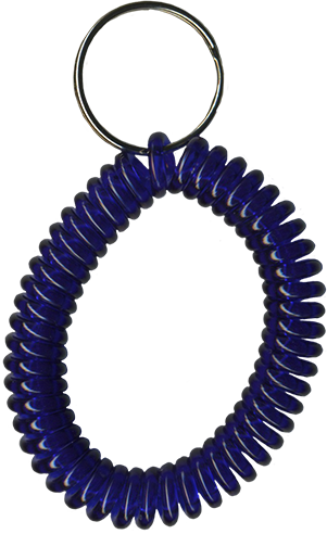 translucent dark purple wrist coil with split key ring