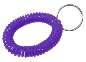 translucent light purple wrist coil with split key ring