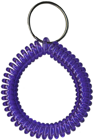 translucent light purple wrist coil with split key ring